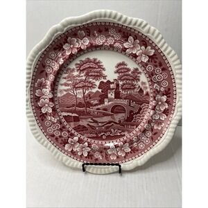 Copeland Spode's Tower Dinner plates Lot of 5  10.5" Pink/Red